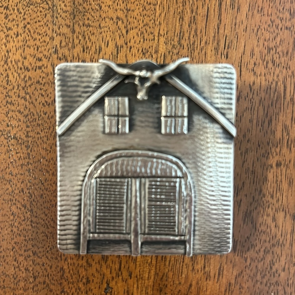 Locket Sterling Silver Artist Stamped Locket with Western Detail